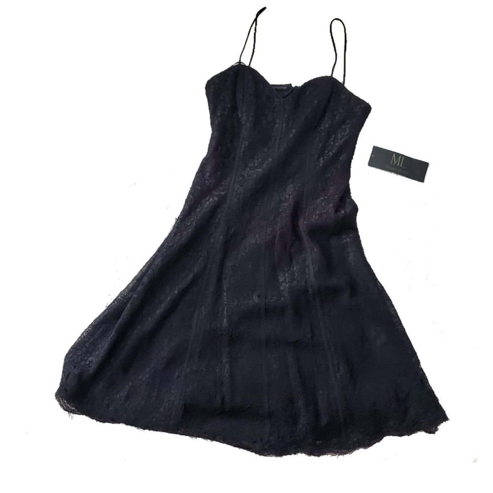 NEW Monique Lhuillier Lace Cutout Dress - Picture 1 of 7